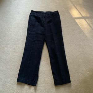 Talbots Black Flat-front Linen Pants Womens 12